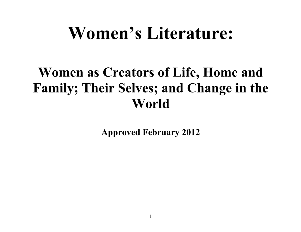 Women S Literature