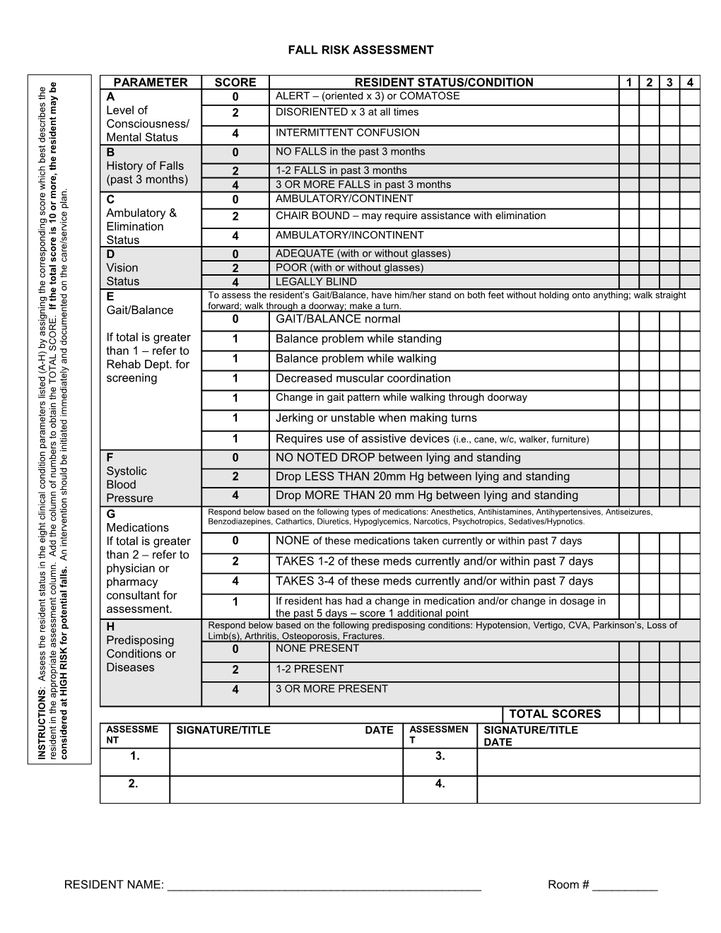 Fall Risk Assessment