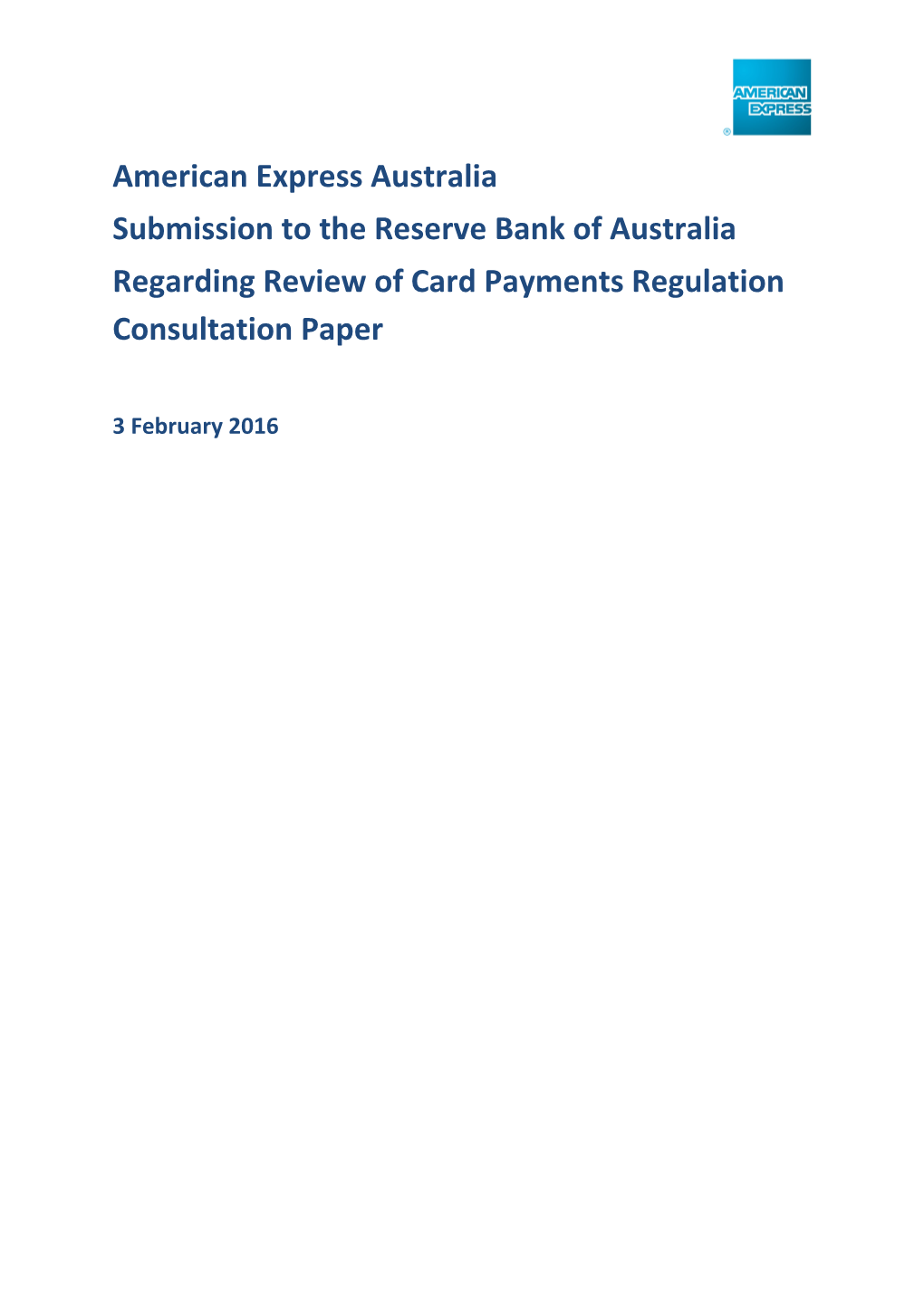 Submission to the Reserve Bank of Australia