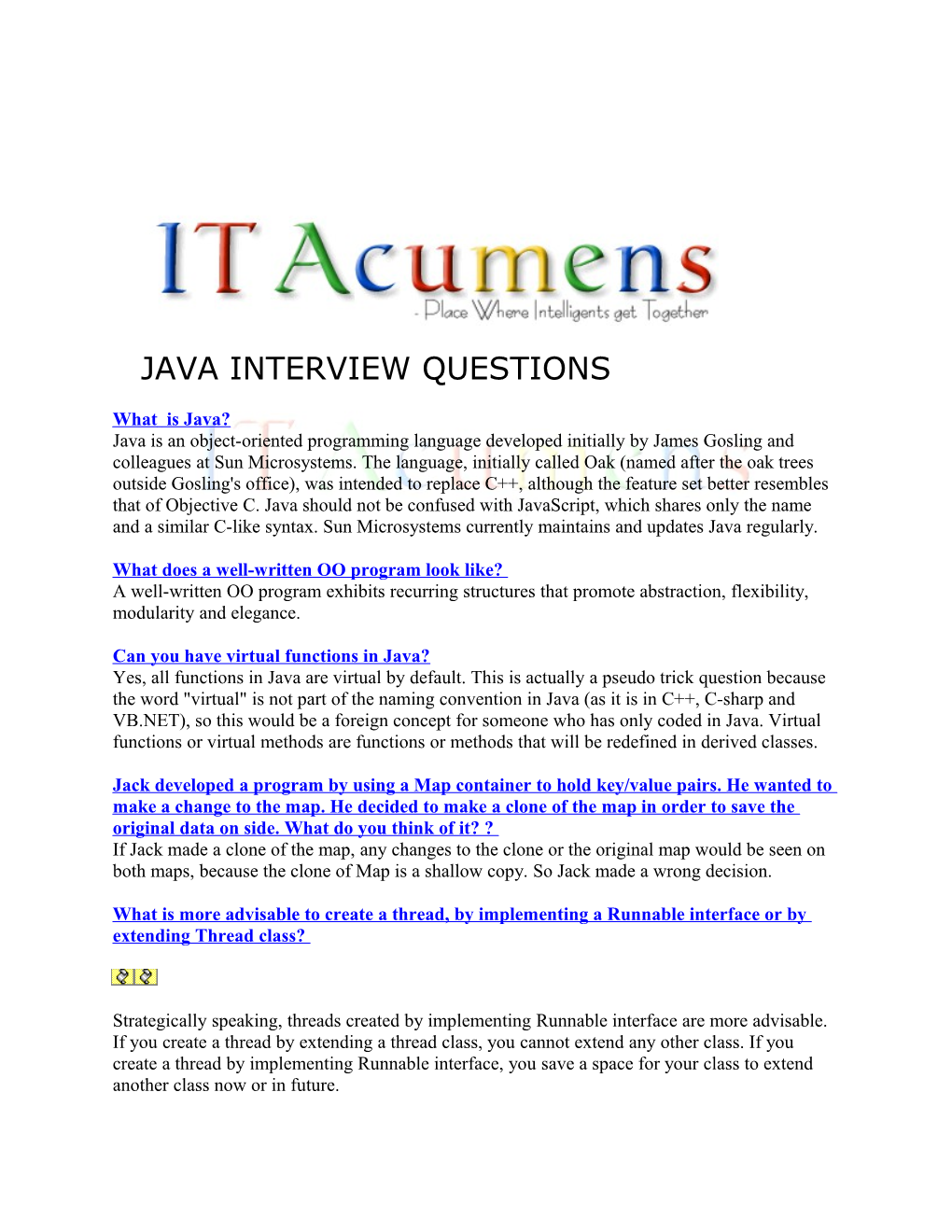 Java Interview Questions