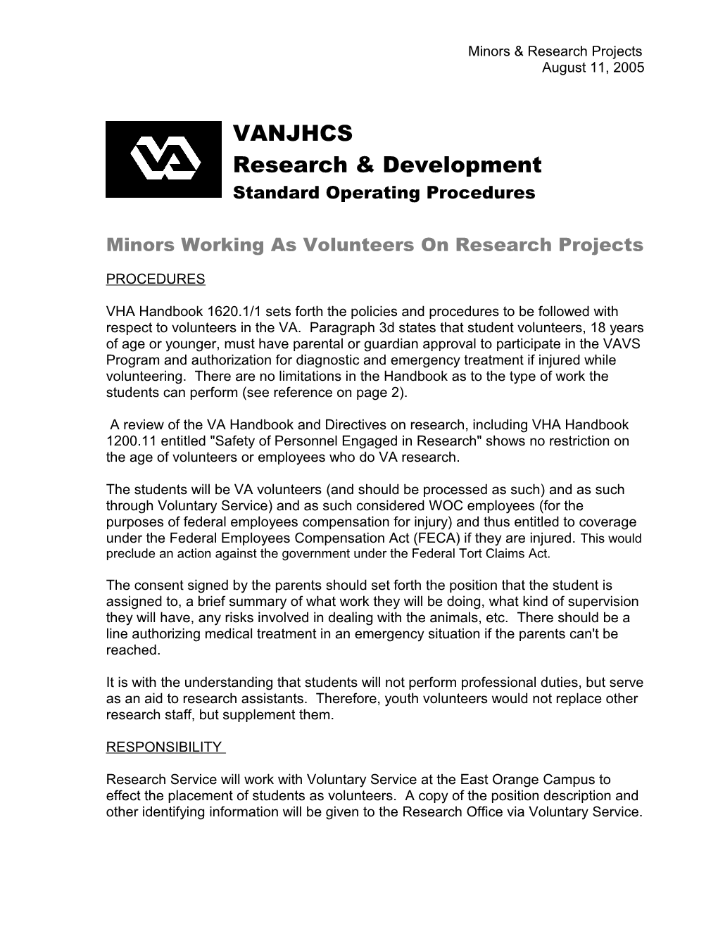 Minors & Research Projects