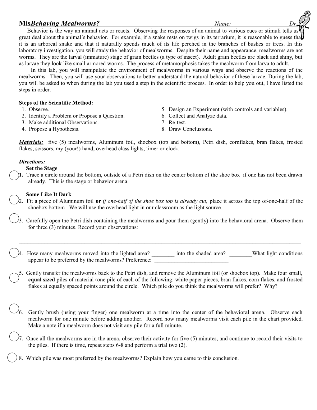 Steps of the Scientific Method