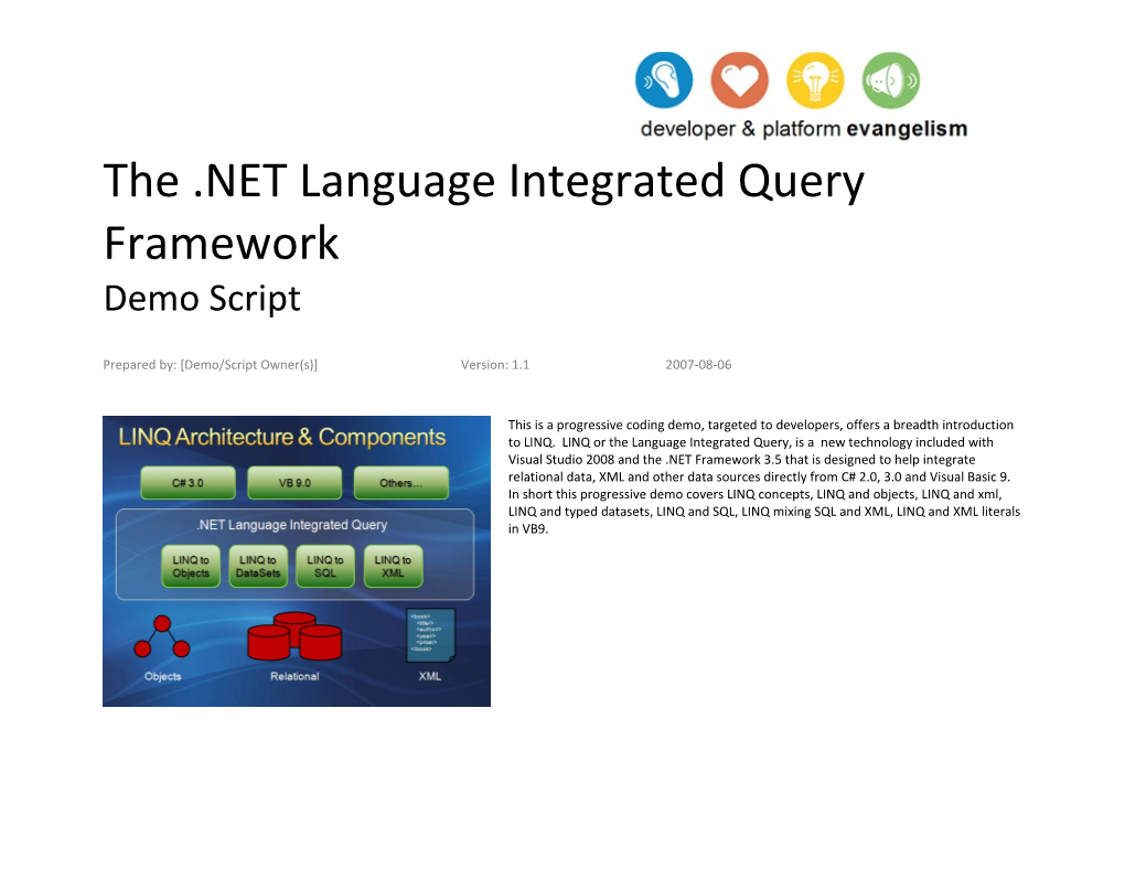 The .NET Language Integrated Query Framework