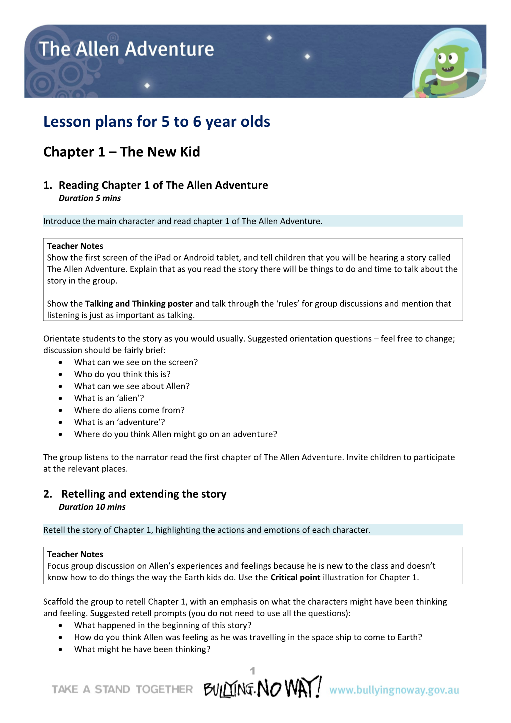 Lesson Plans for 5 to 6 Year Olds