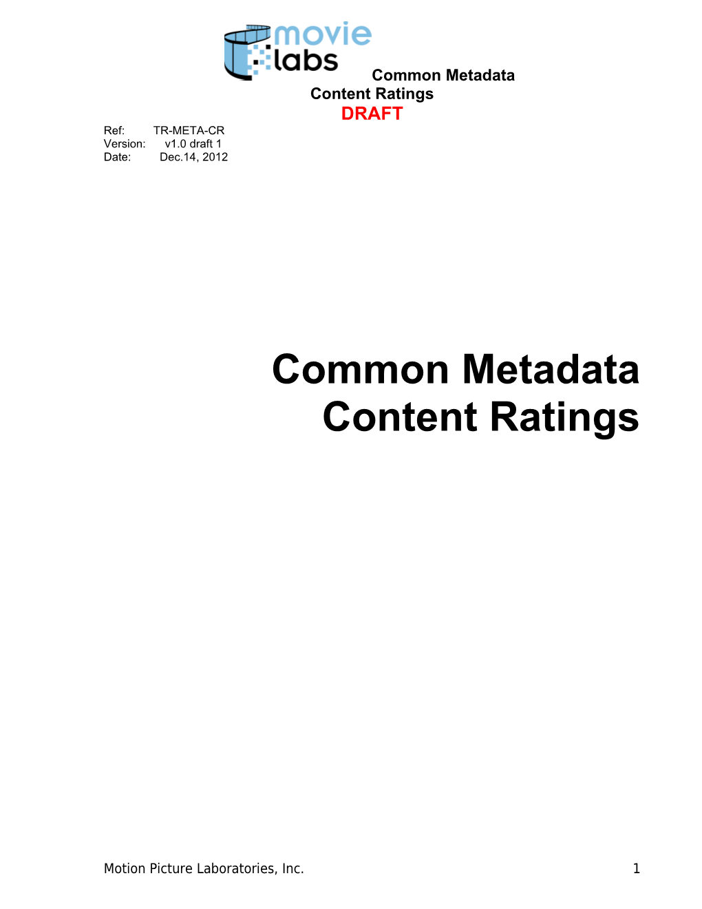 Common Metadata Content Ratings