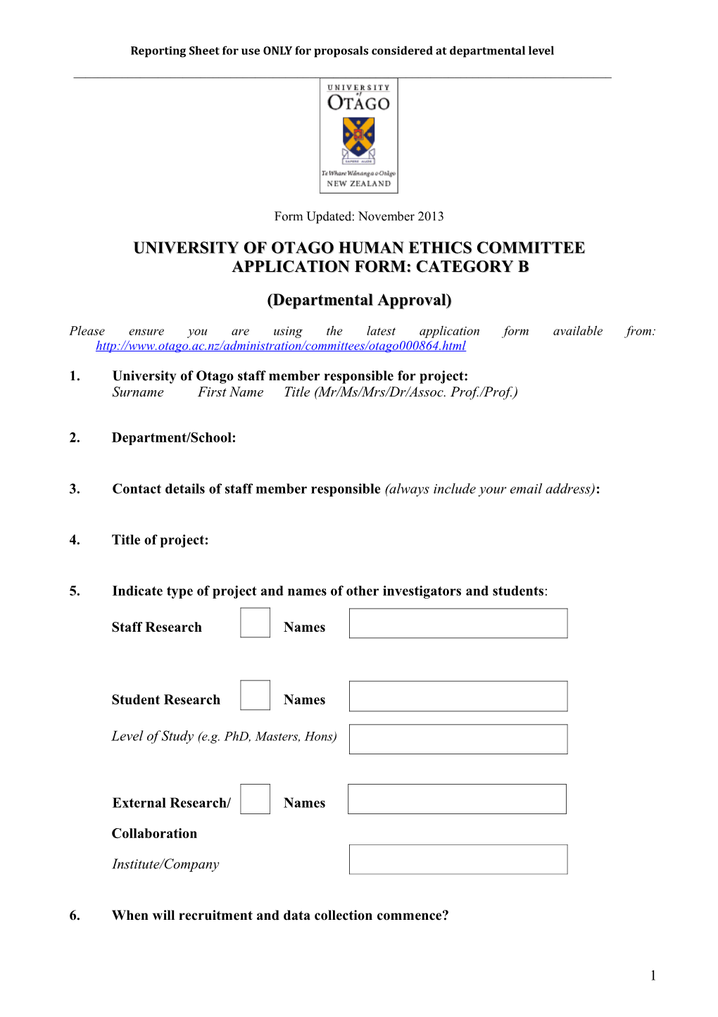 Form Devised May 1995; Updated May 1997