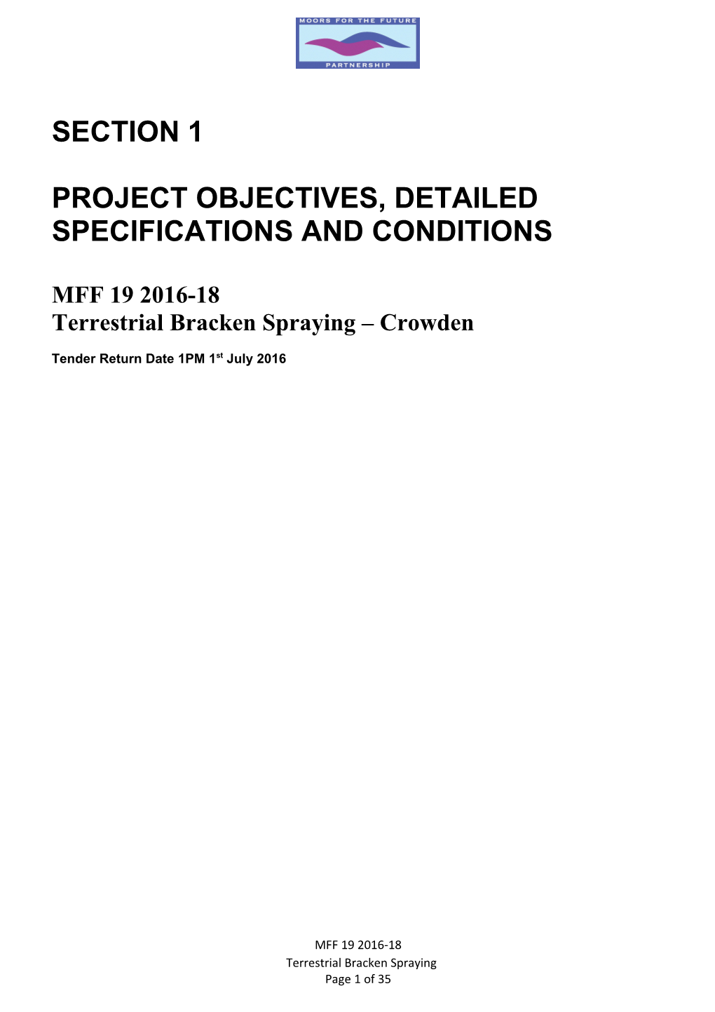 Project Objectives, Detailed Specifications and Conditions