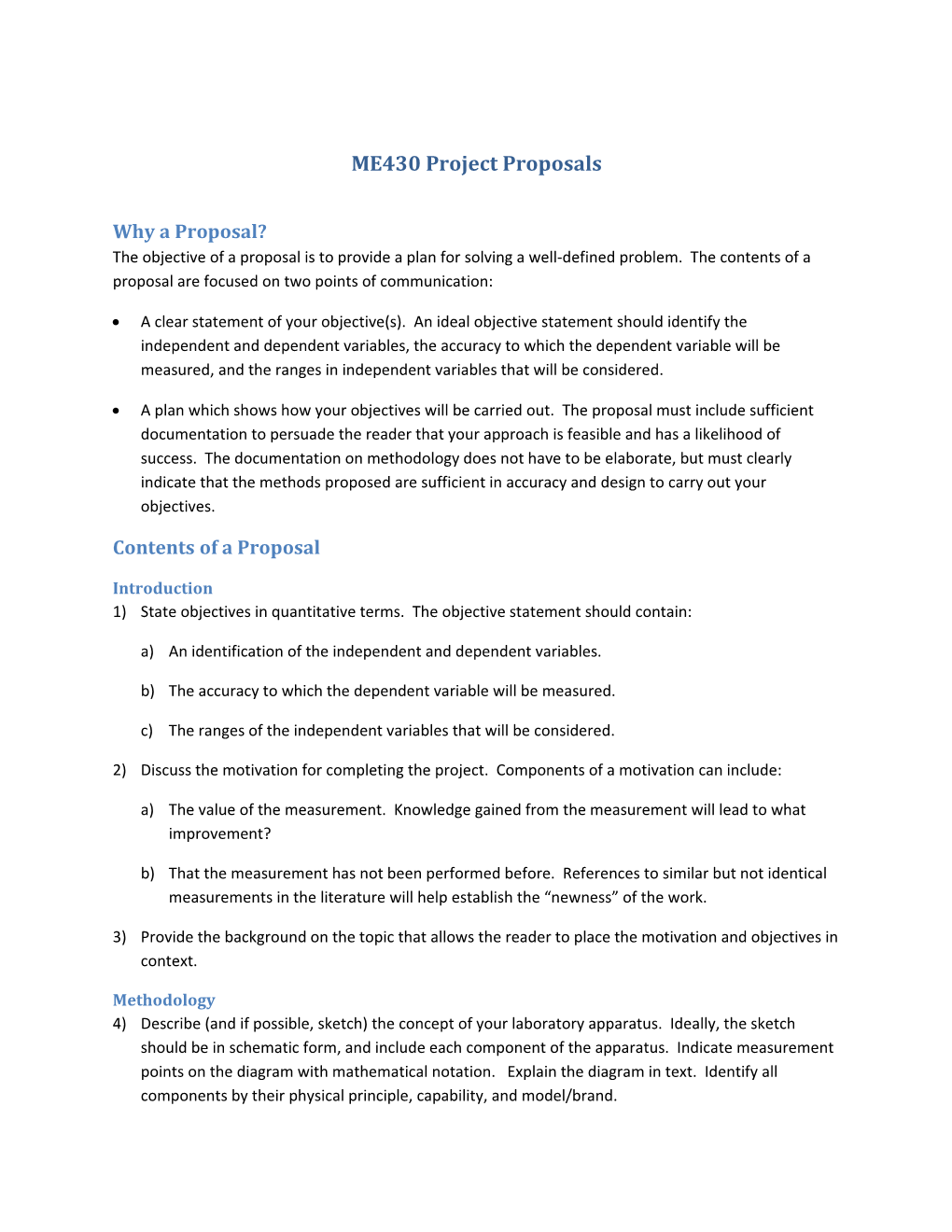 ME430 Project Proposals