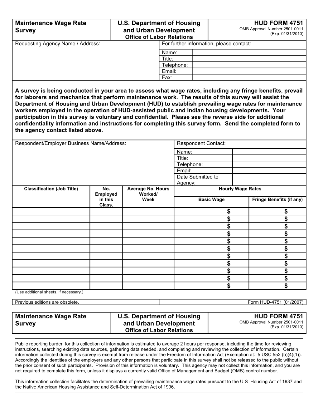 Maintenance Wage Rate Survey