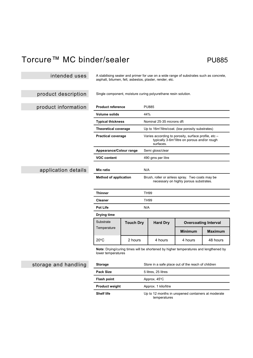 Torcure MC Binder/Sealer