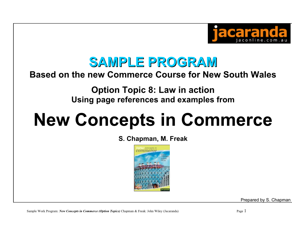 Based on the New Commerce Course for New South Wales s1