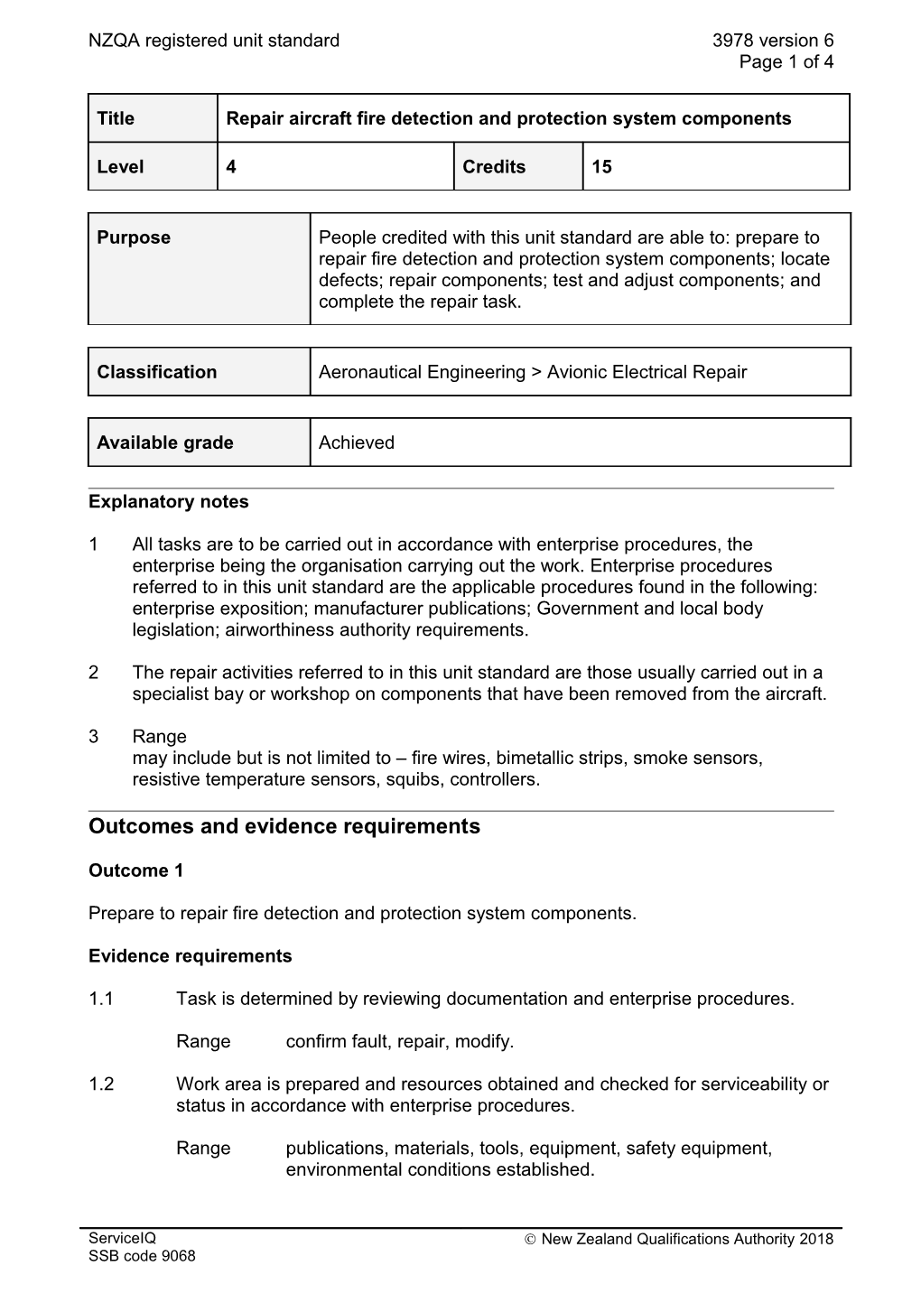 3978 Repair Aircraft Fire Detection and Protection System Components