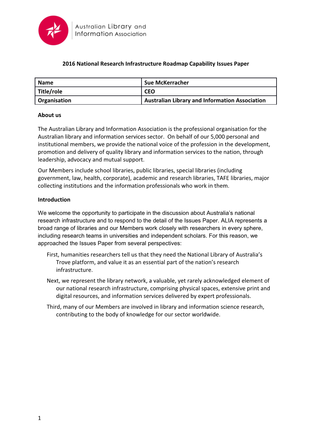 2016 National Research Infrastructure Roadmap Capabilityissues Paper s2