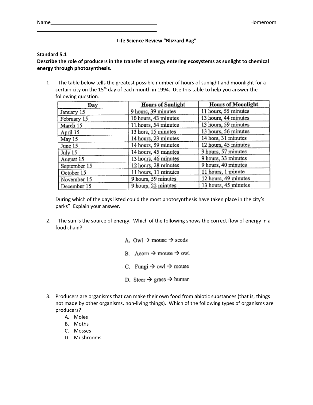 Life Science Review Blizzard Bag