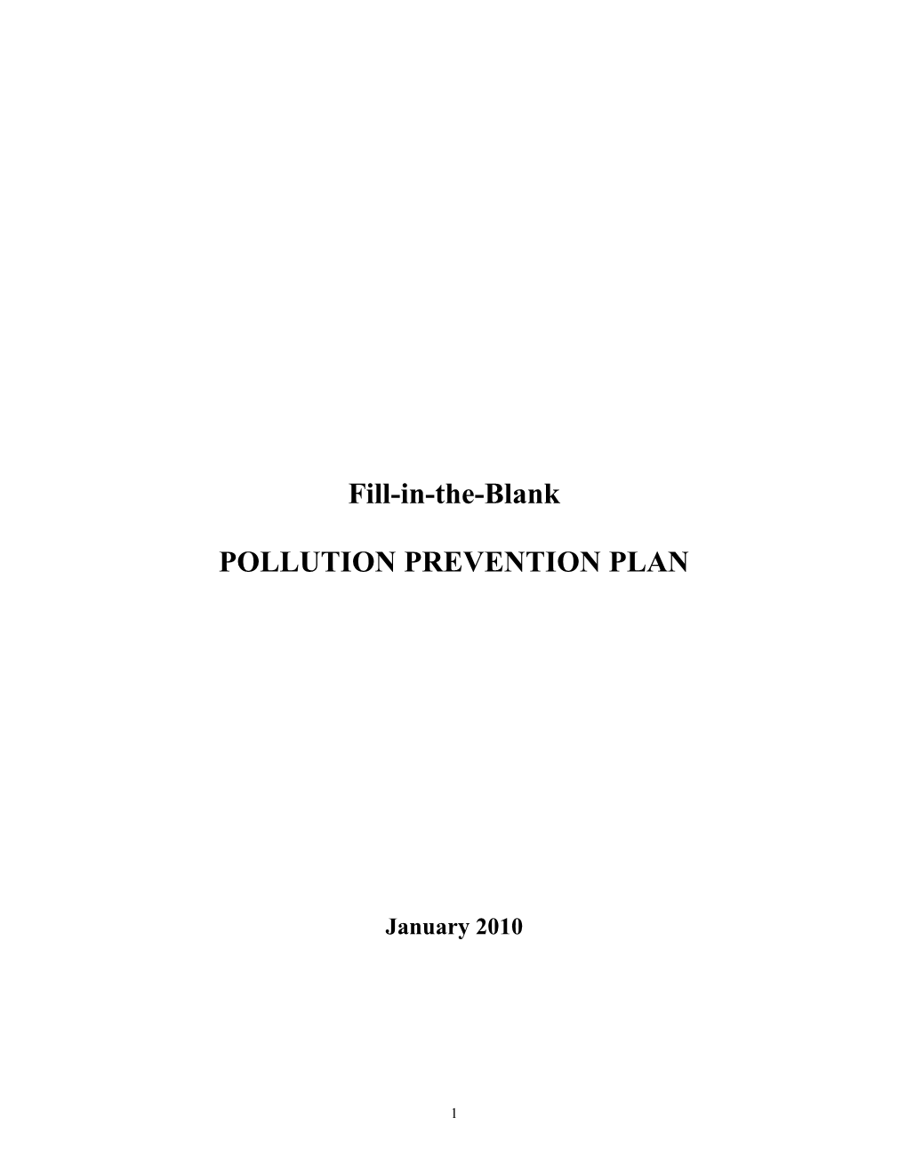 Sample Pollution Prevention Plan