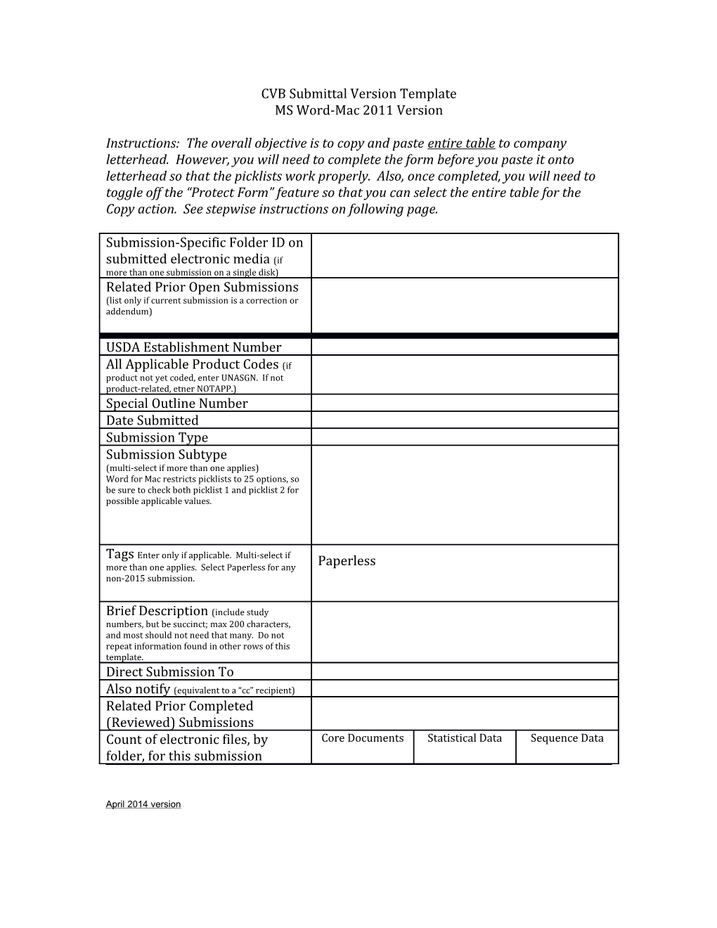 CVB Submittal Version Template