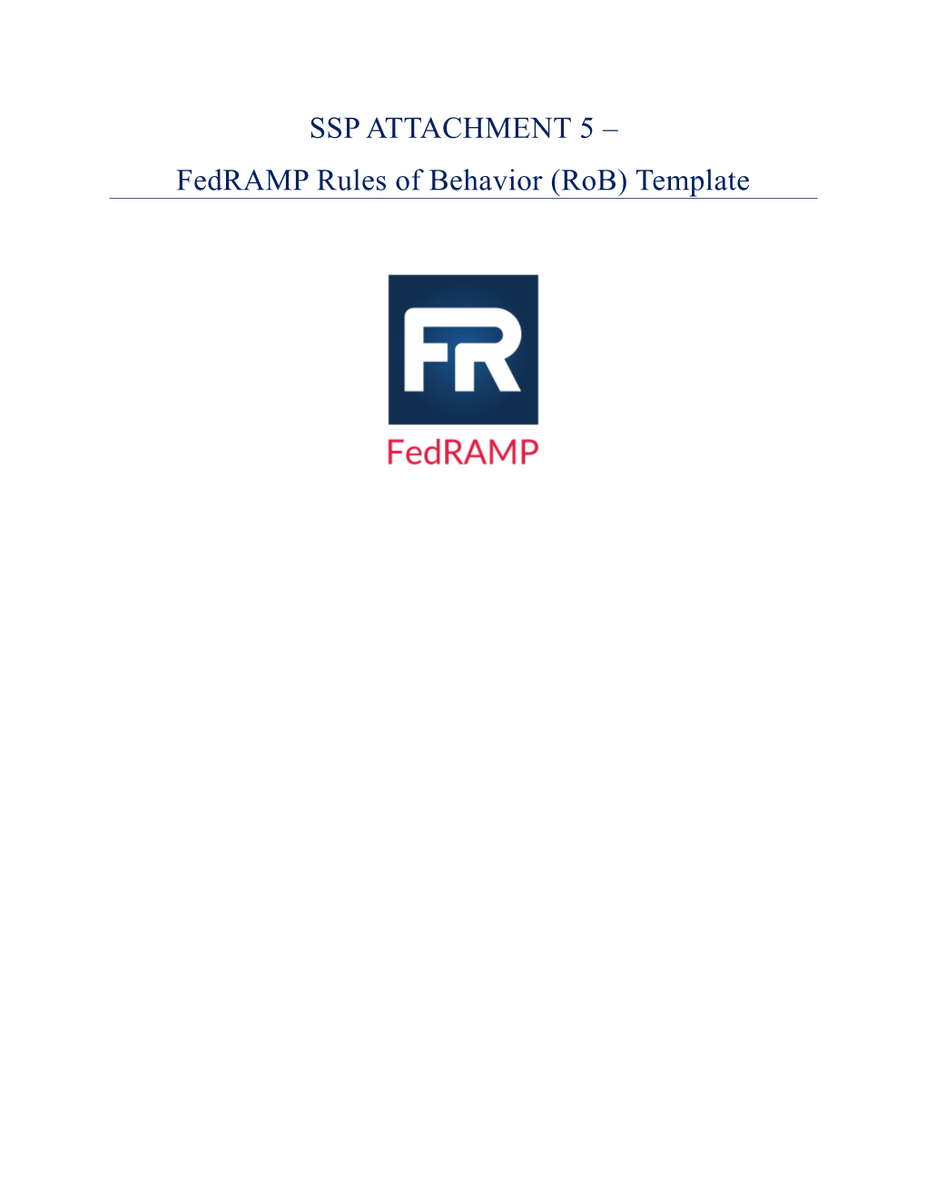 Fedramp Rules of Behavior