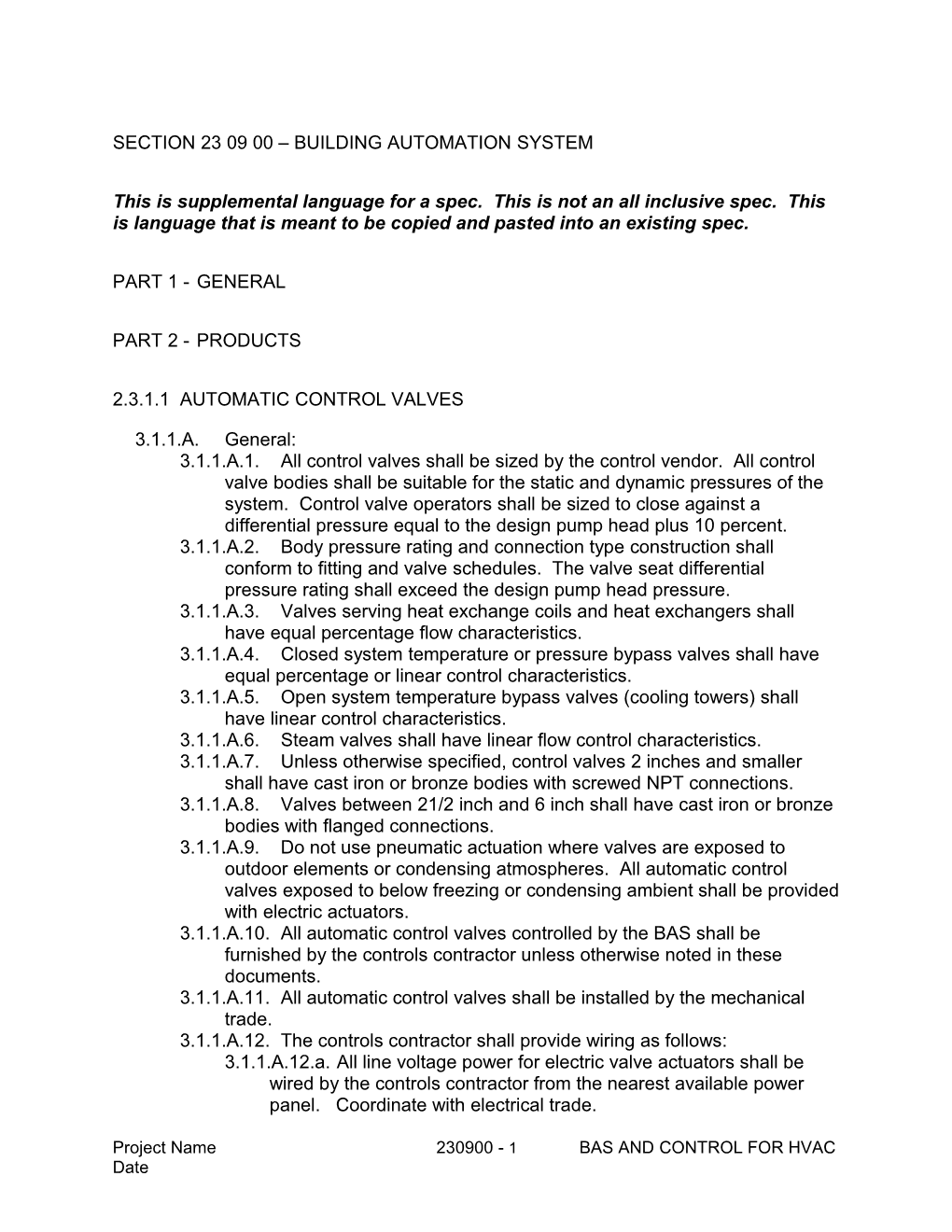 Section 23 09 00 Building Automation System s3