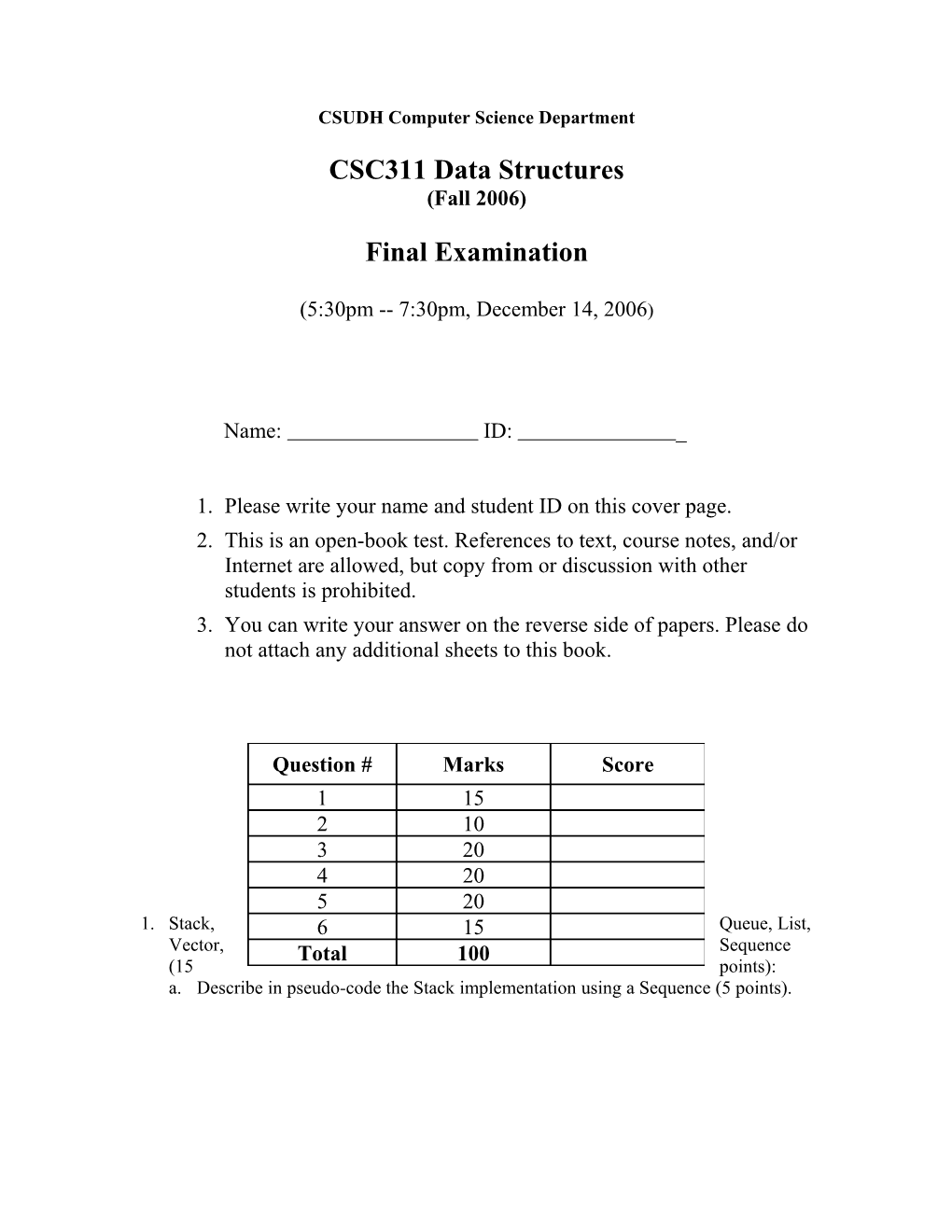 CSUDH Computer Science Department