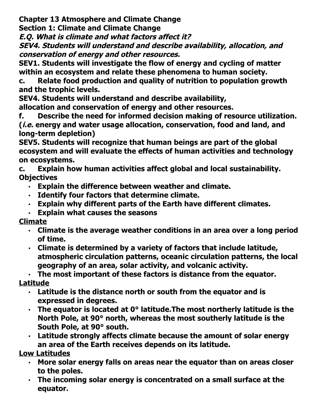 Chapter 13 Atmosphere and Climate Change