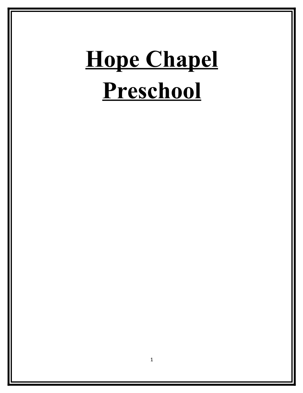 Hope Chapel Preschool