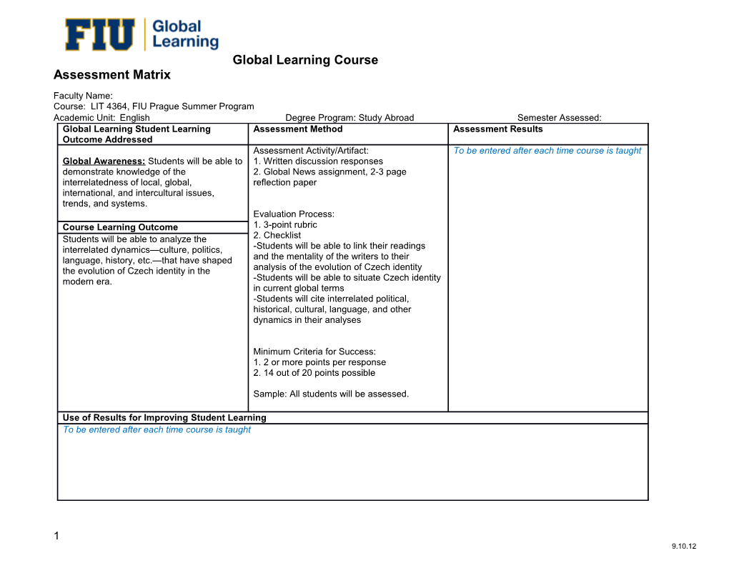 Global Learning Course