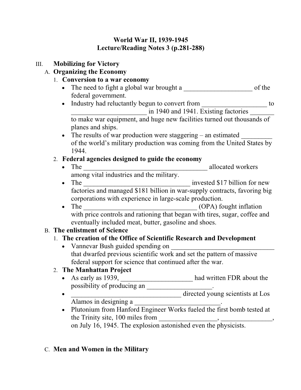 Lecture/Reading Notes 3 (P.281-288)