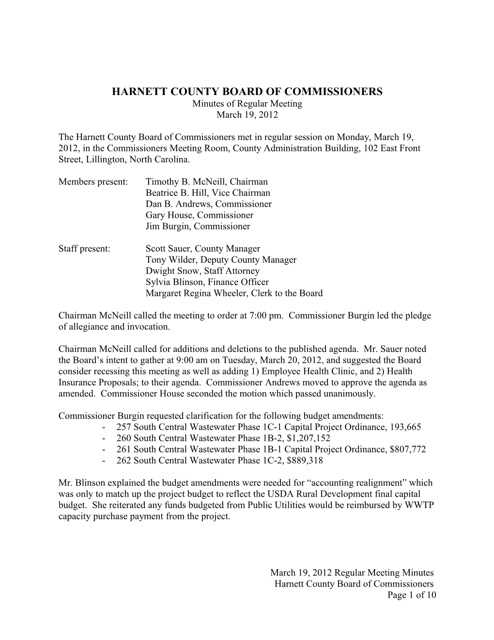 Harnett County Board of Commissioners s9