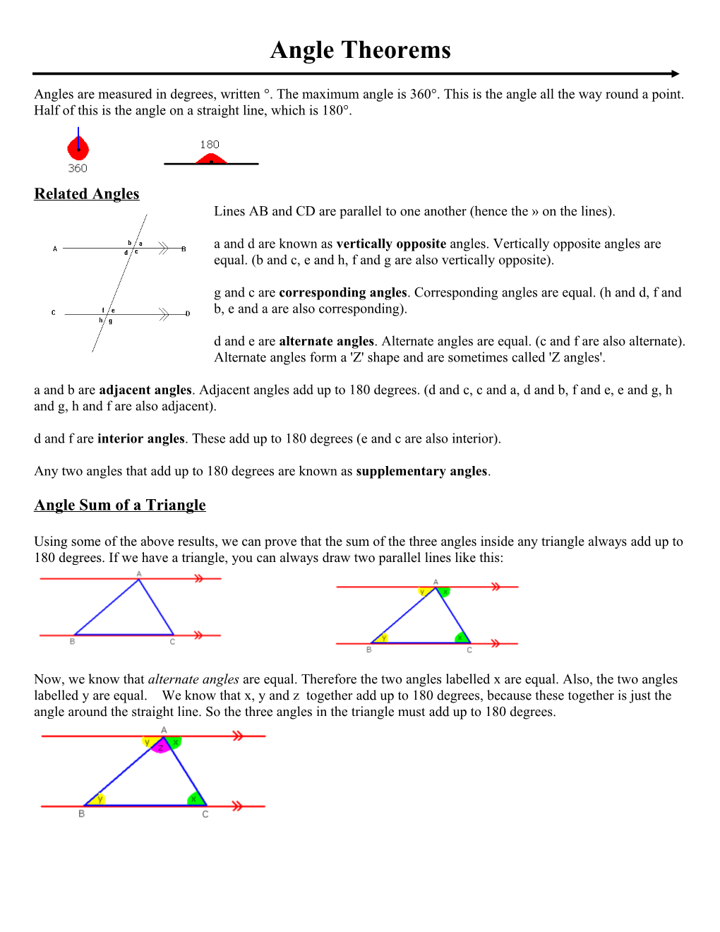 Angle Theorems