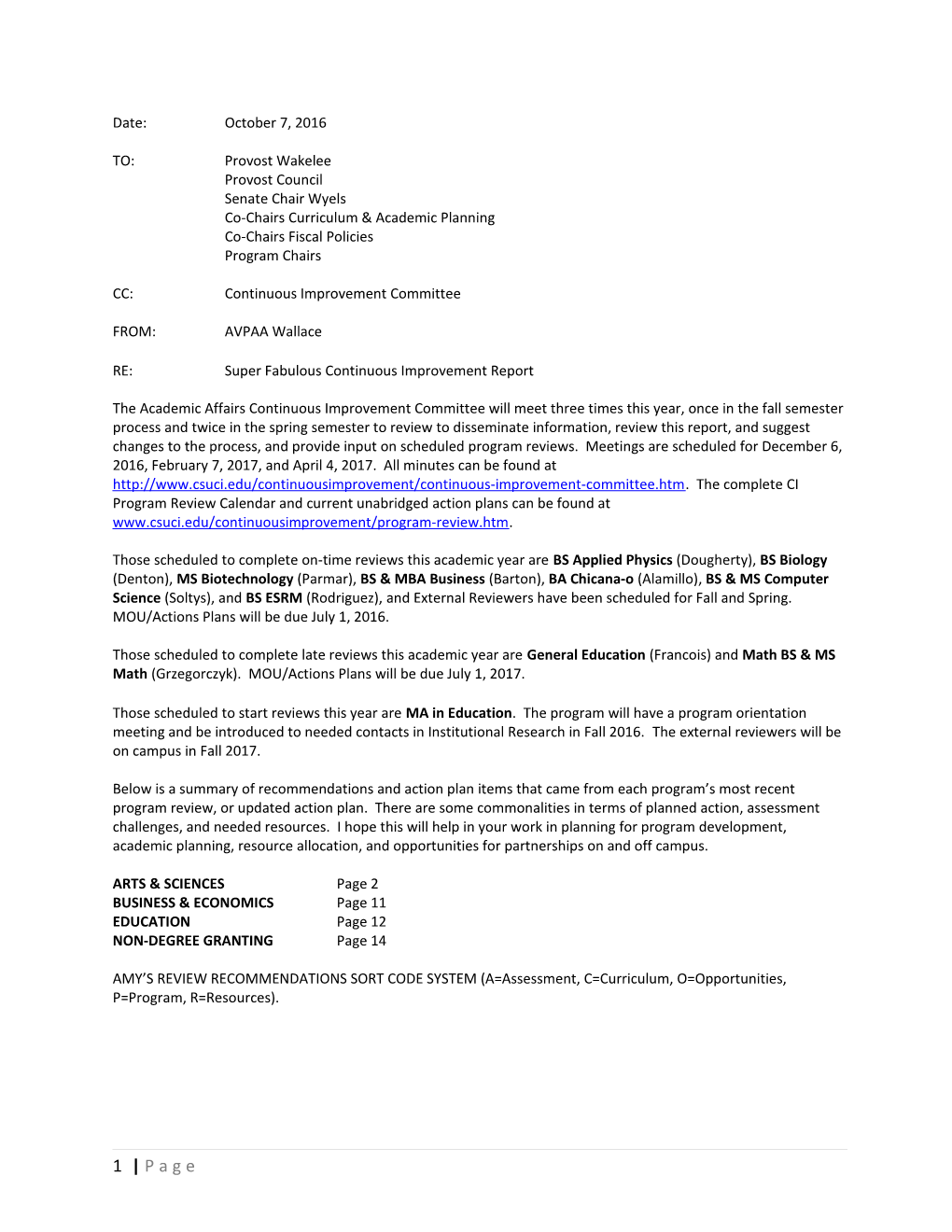 Co-Chairs Curriculum & Academic Planning