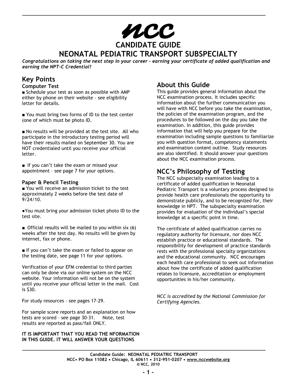 Neonatal Pediatric Transport Subspecialty