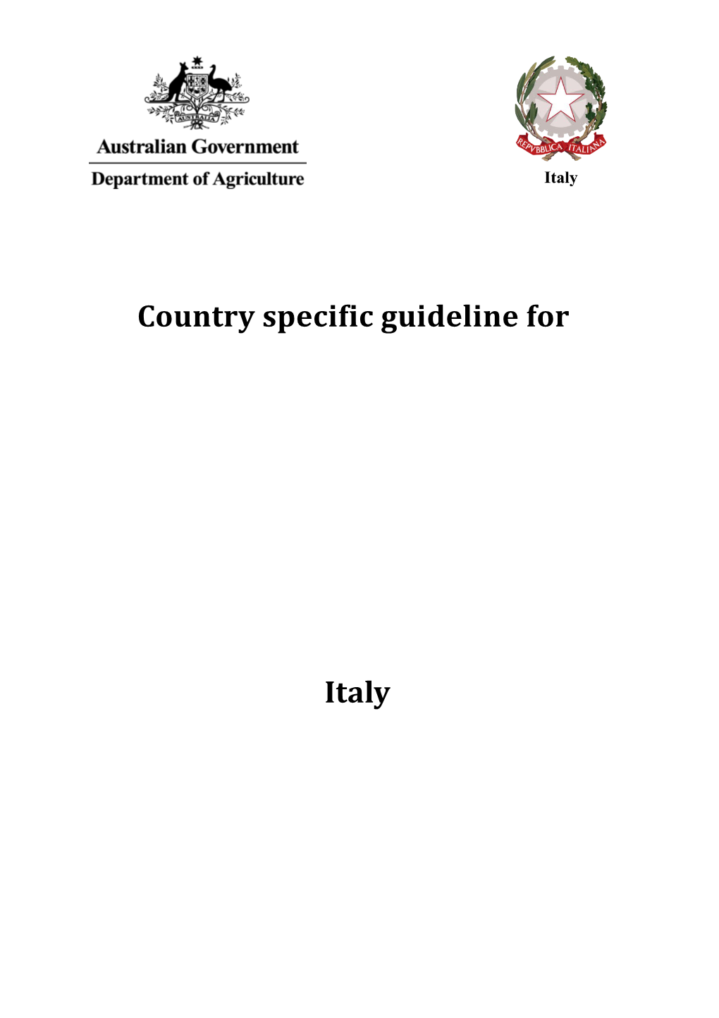 Country Specific Guideline For
