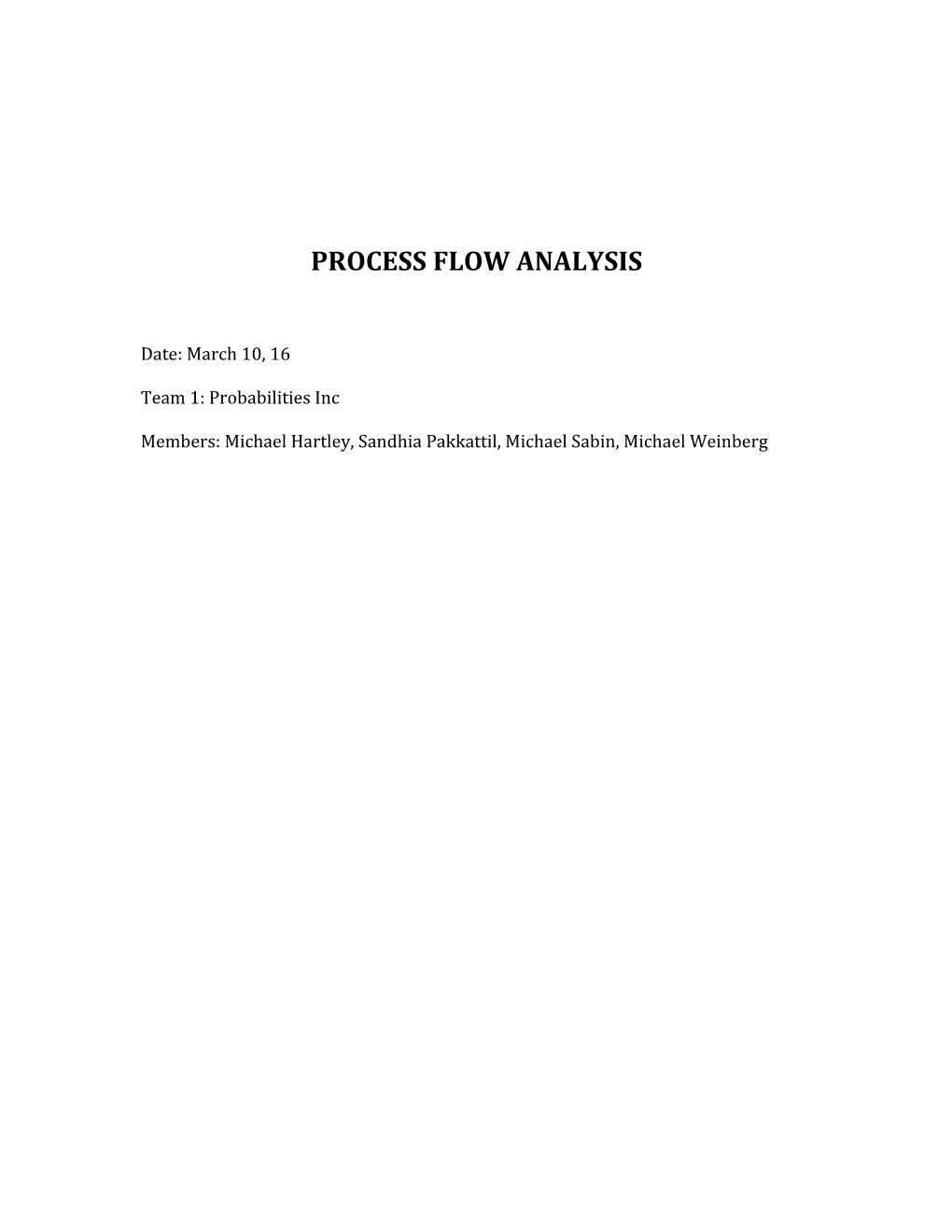 Process Flow Analysis