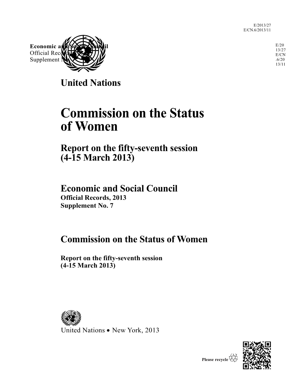Commission on the Status Ofwomen