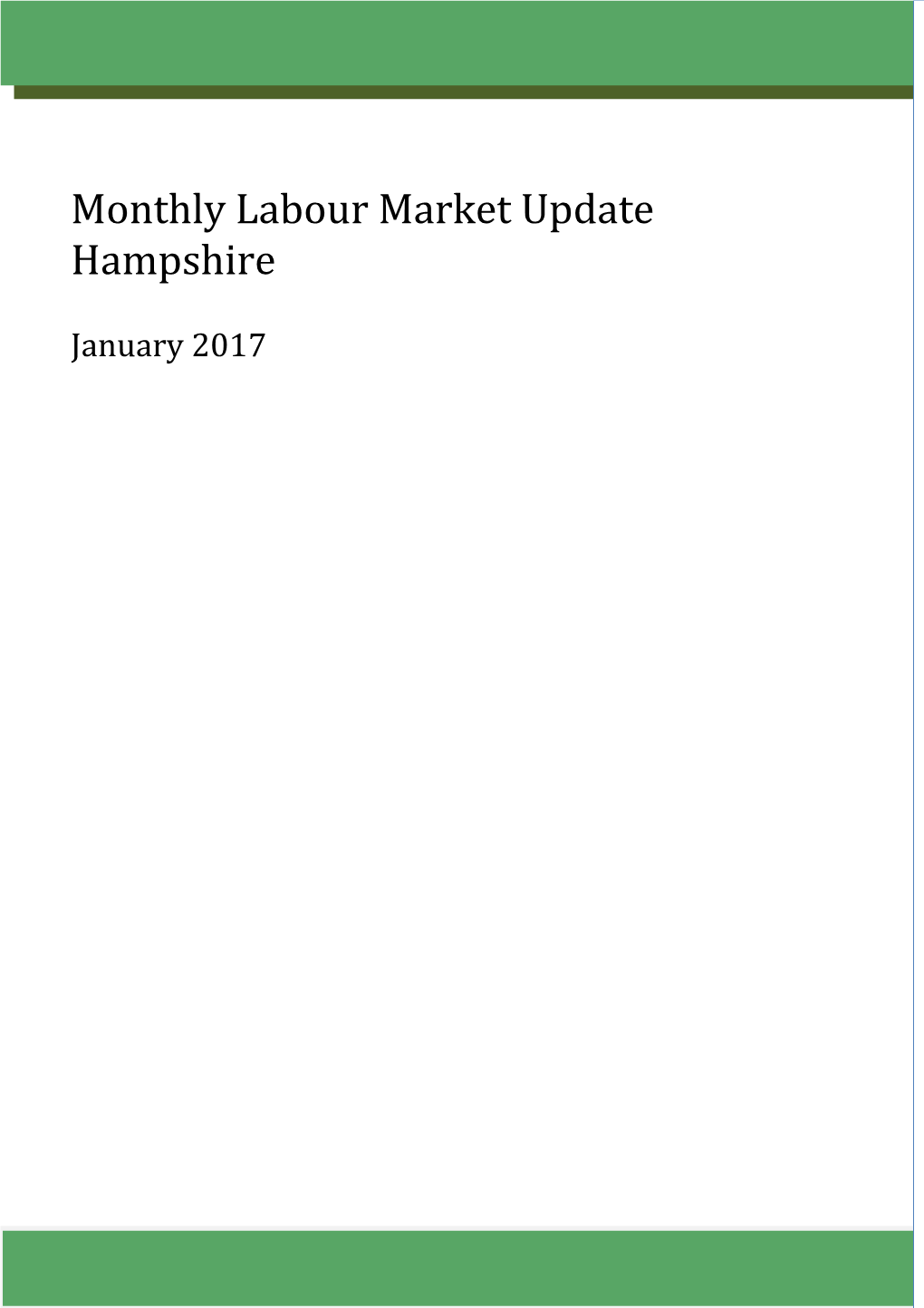 Monthly Labour Market Update