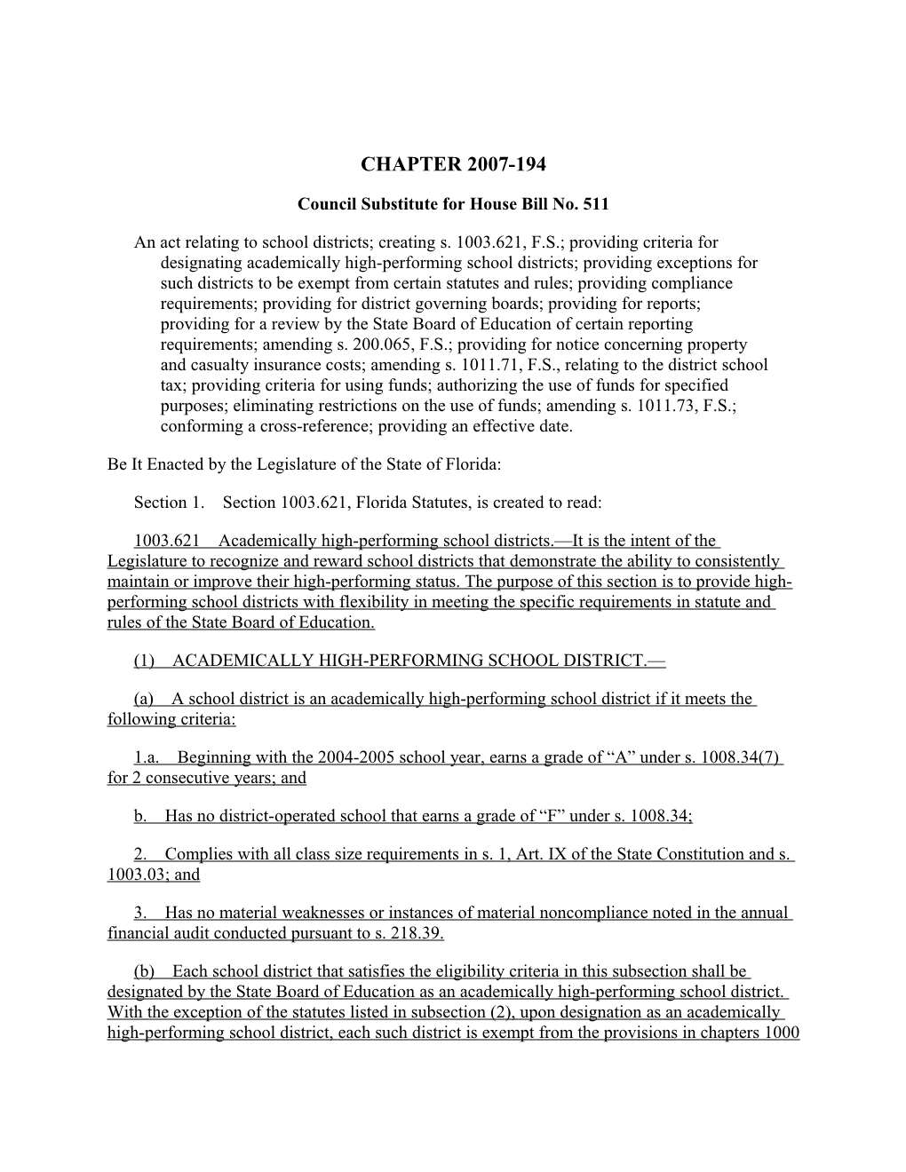 Council Substitute for House Bill No. 511