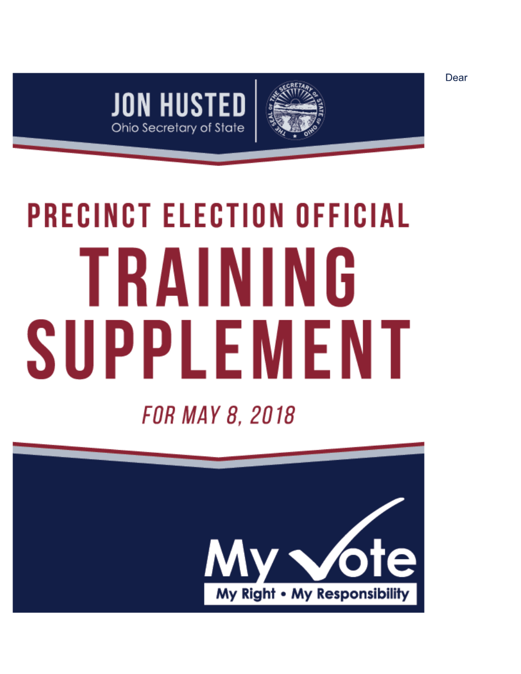 May 8, 2018 Primary Election Training Supplement