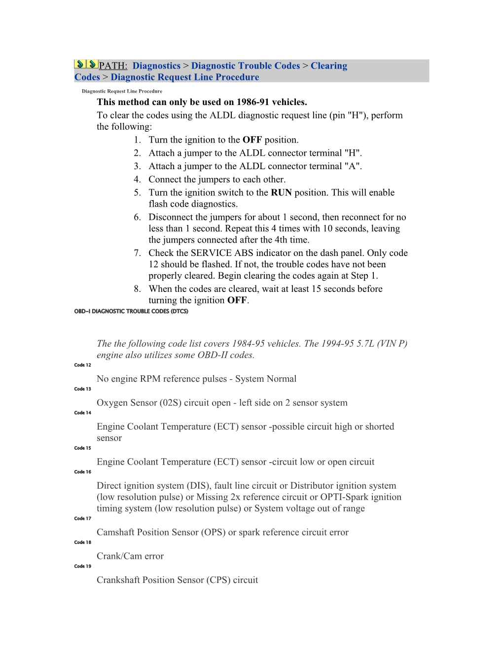 Diagnostic Request Line Procedure