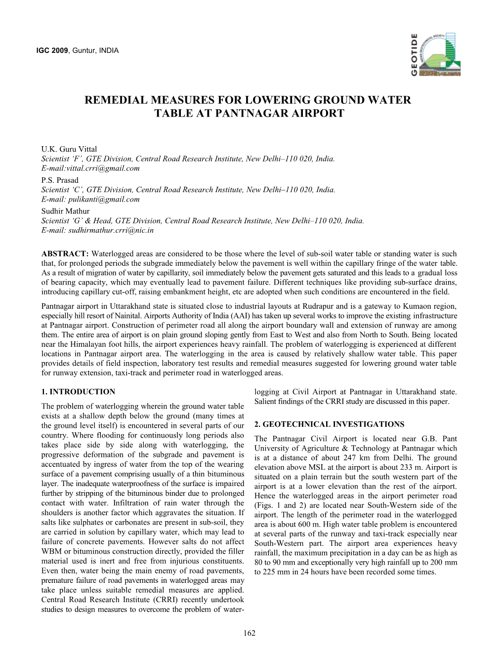 Indian Geotechnical Conference (December 18-20, 2003) s7