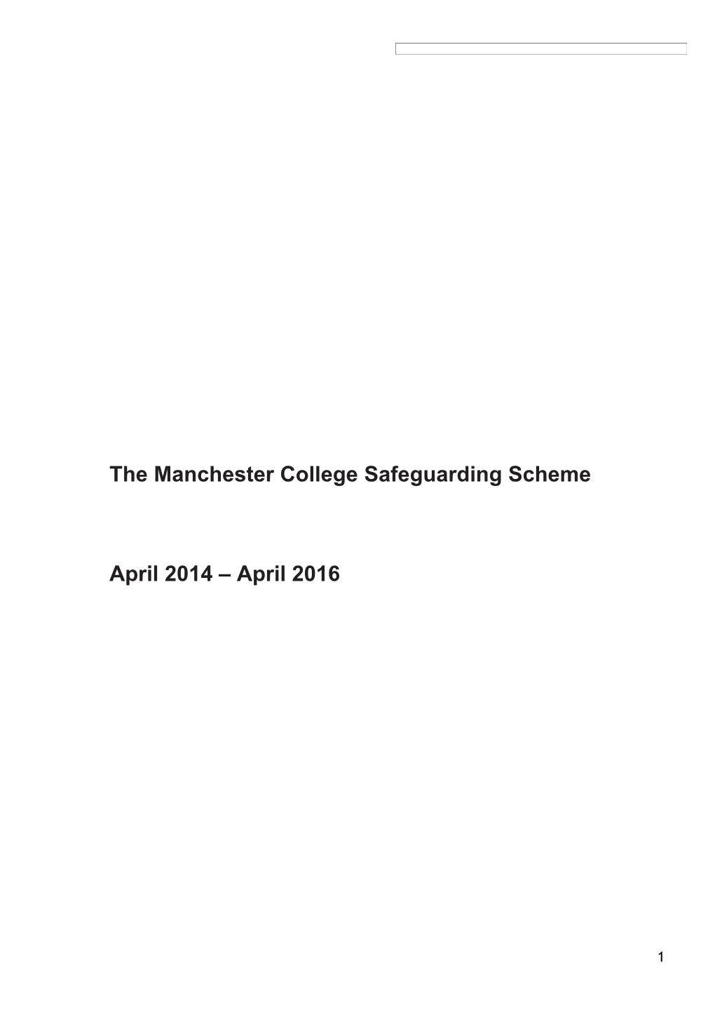 Themanchester Collegesafeguarding Scheme