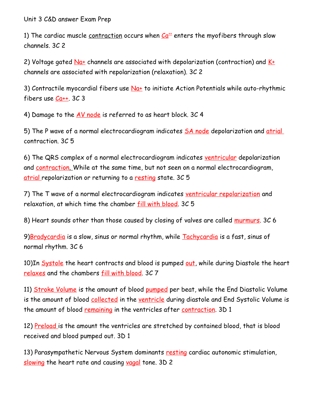 Unit 3 C&D Answer Exam Prep