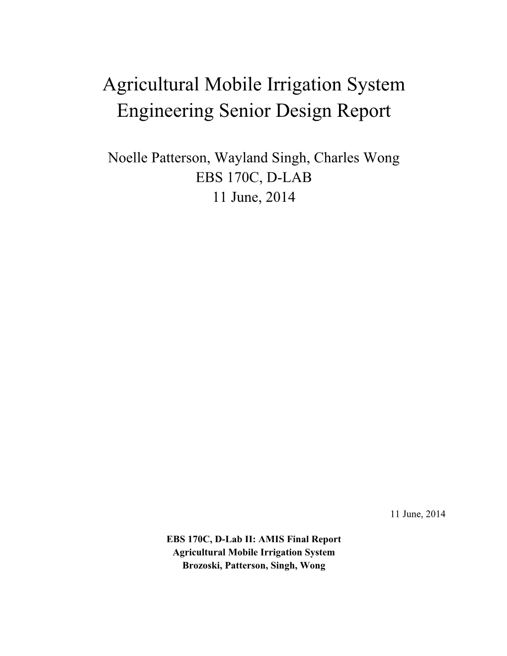 Agricultural Mobile Irrigation System