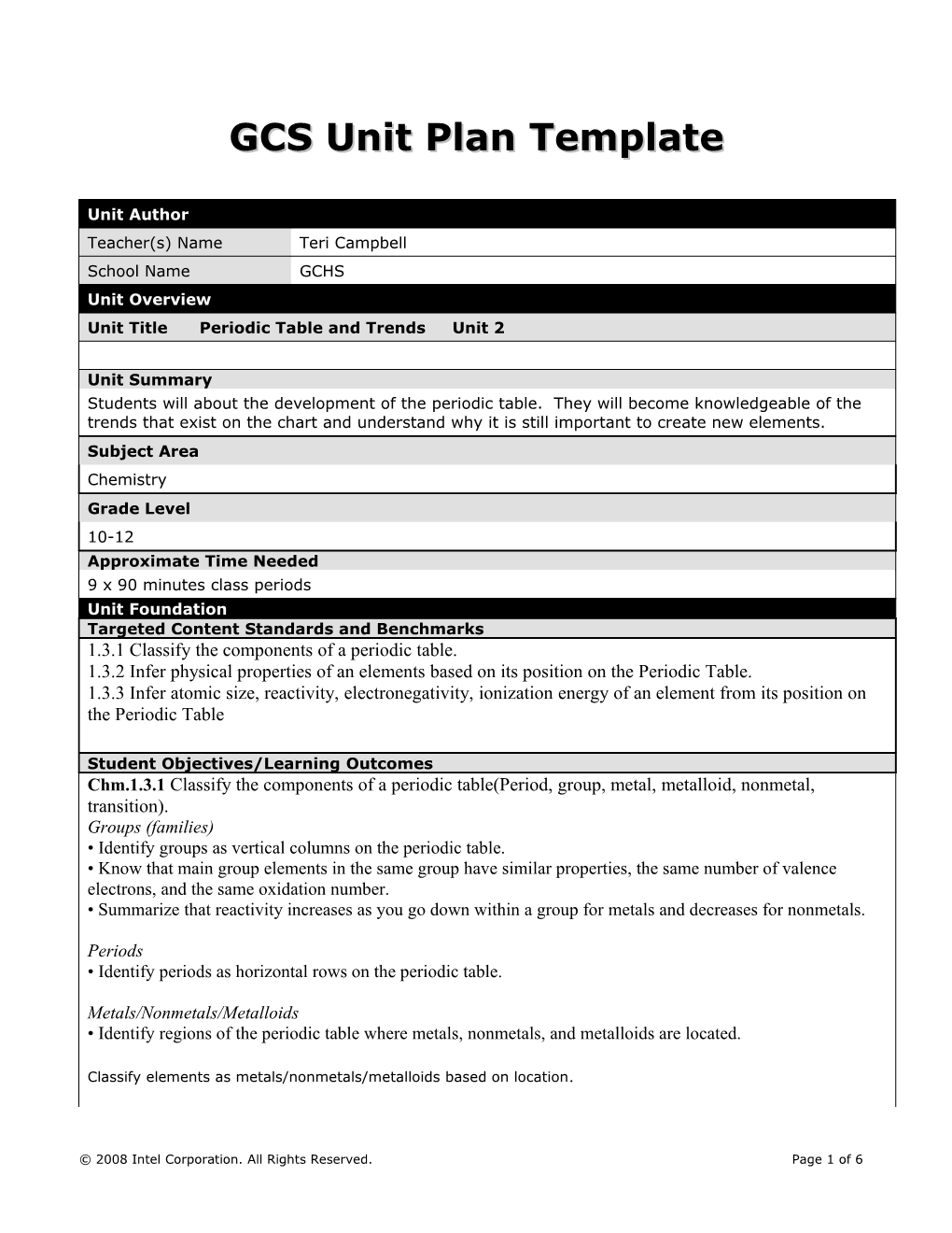 Unit Plan Template s26