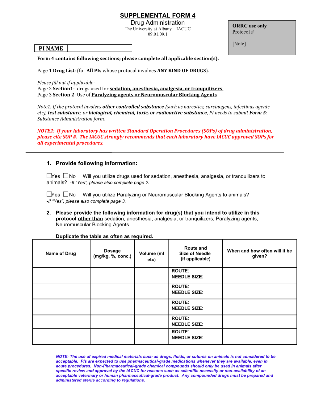 Form 4 Contains Following Sections; Please Complete All Applicable Section(S)