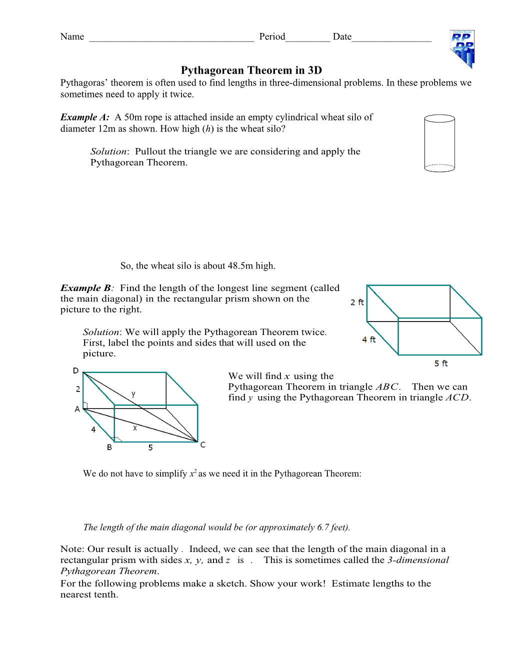 Pythagorean Theorem in 3D