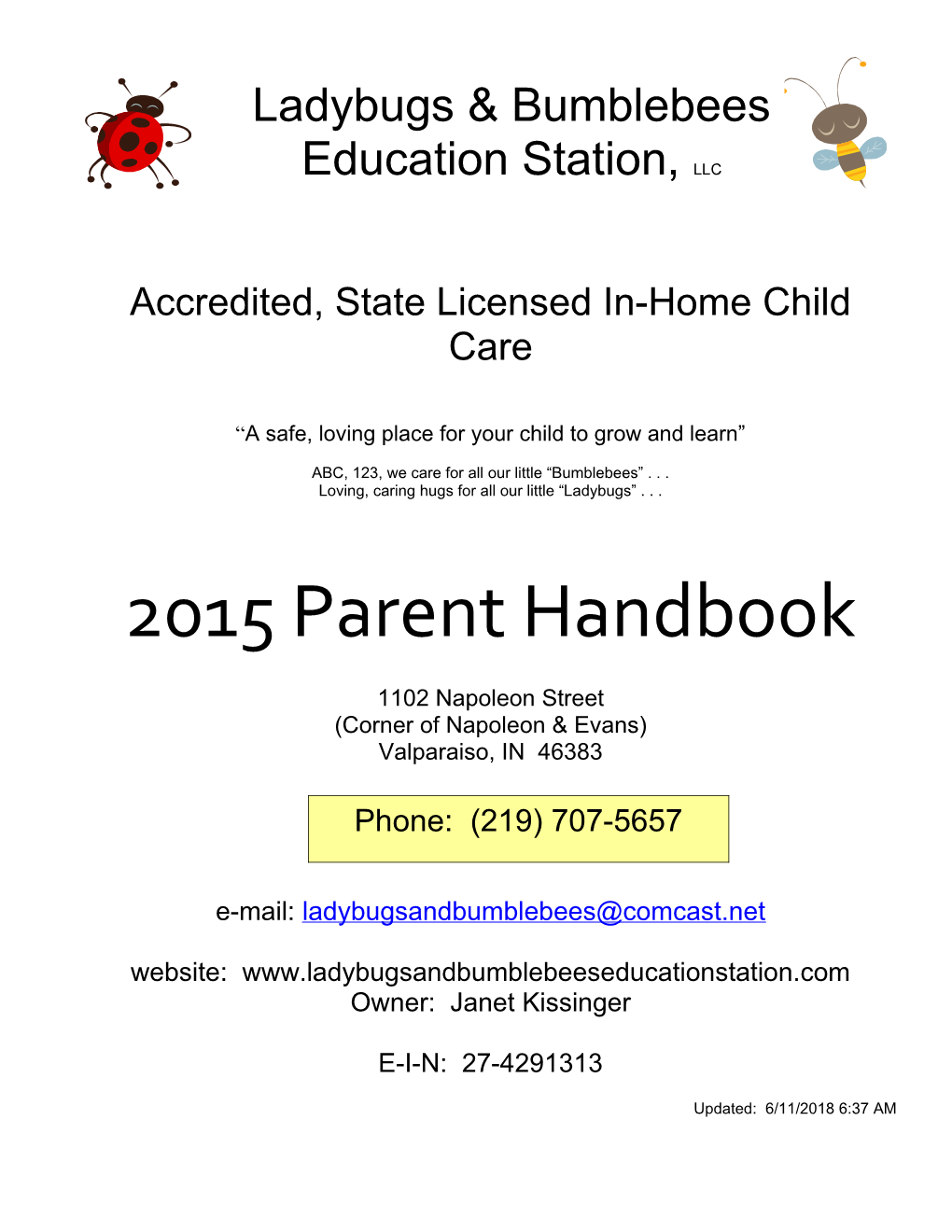 Accredited, State Licensed In-Home Child Care