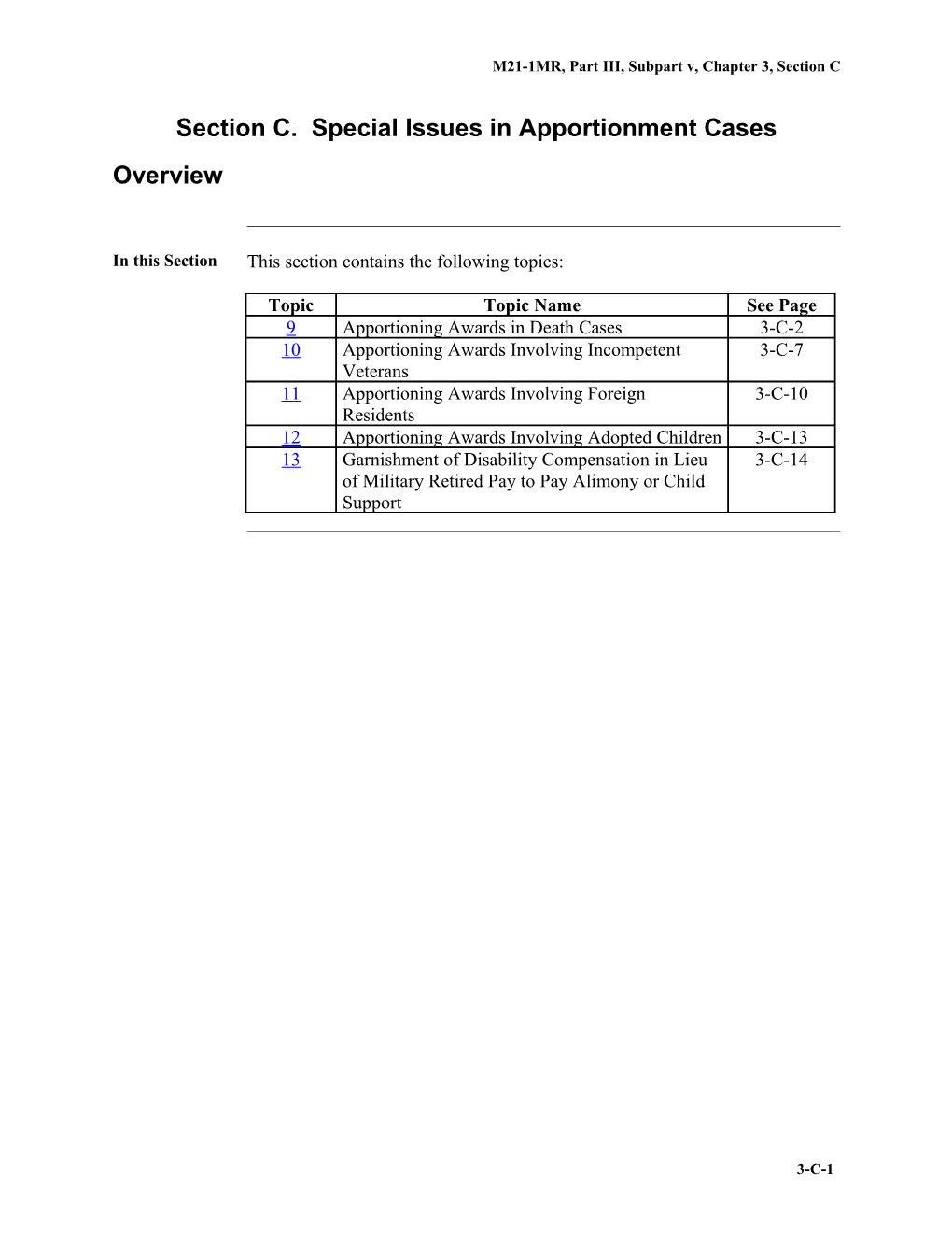 Special Issues in Apportionment Cases (U.S. Department of Veterans Affairs)