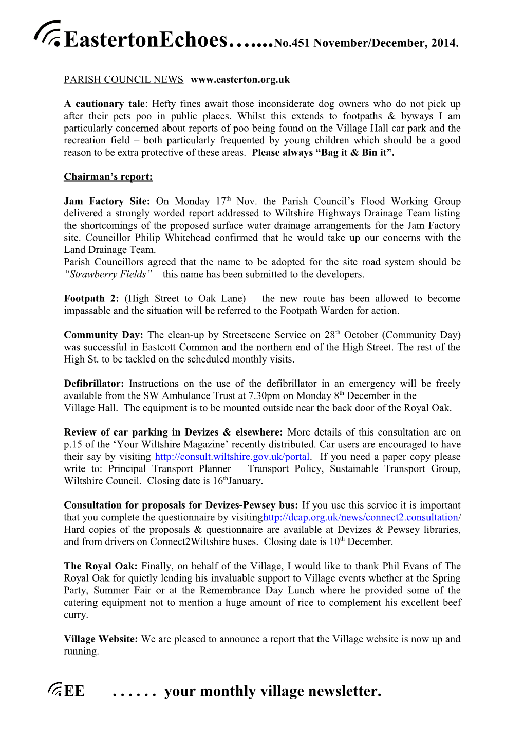 Parish Council News