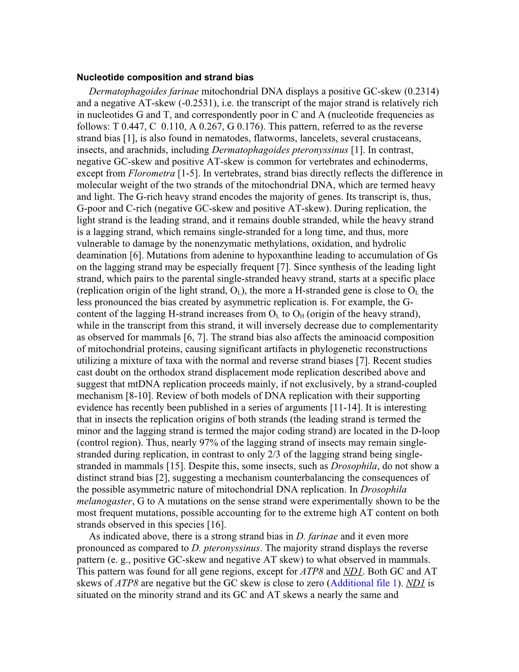 Nucleotide Composition and Strand Bias