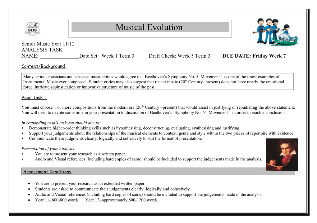 Senior Music Year 11/12